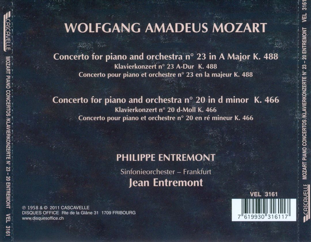 Mozart: Piano Concertos Nos. 23 & 20 cover art