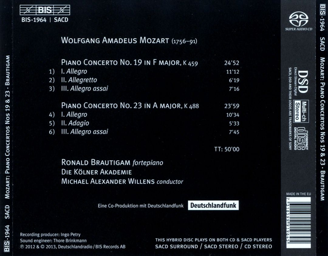 Mozart: Piano Concertos Nos. 19 & 23 cover art