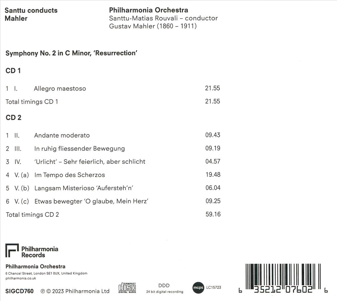 Santtu conducts Mahler cover art