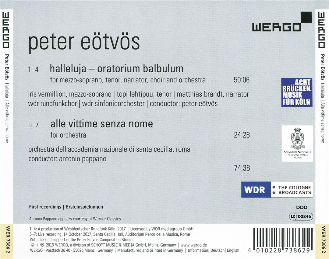 Peter Eötvös: Halleluja; Alle vittime senza nome cover art