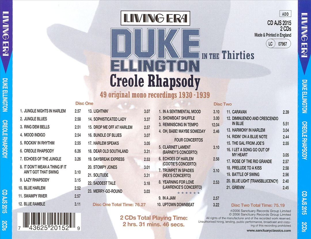 Creole Rhapsody: Duke Ellington in the Thirties cover art