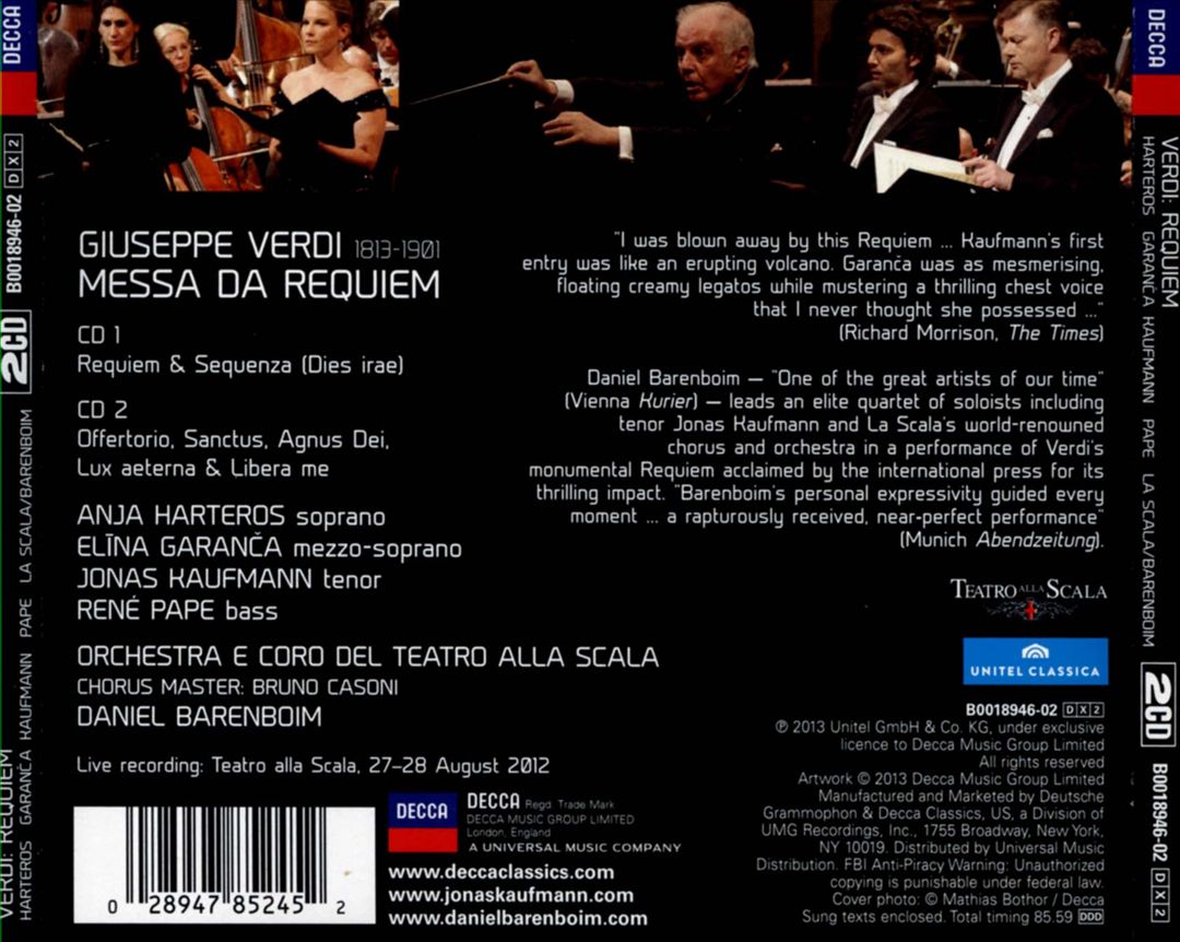 Verdi: Requiem cover art