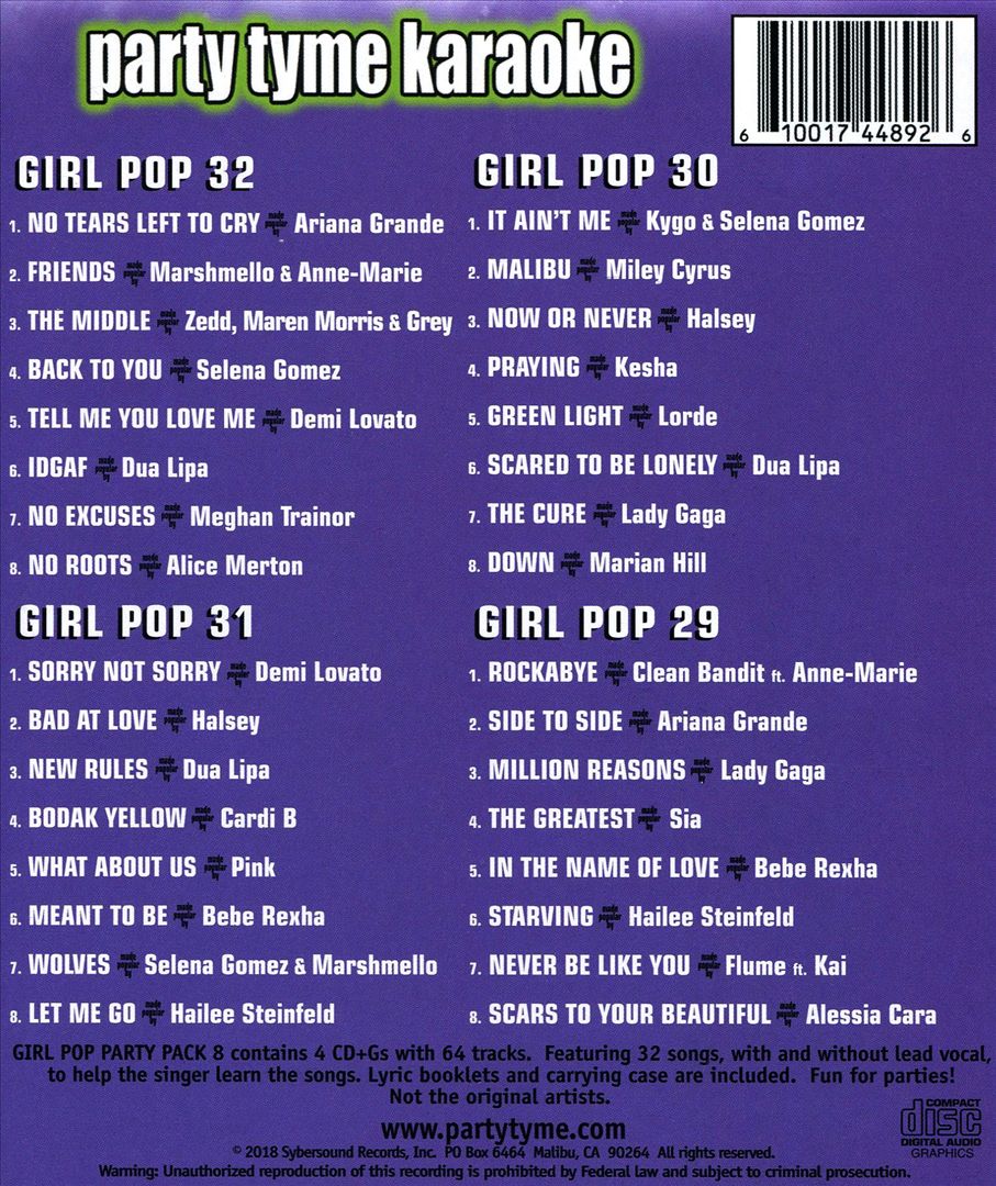 Party Tyme Karaoke: Girl Pop Party Pack, Vol. 8 cover art