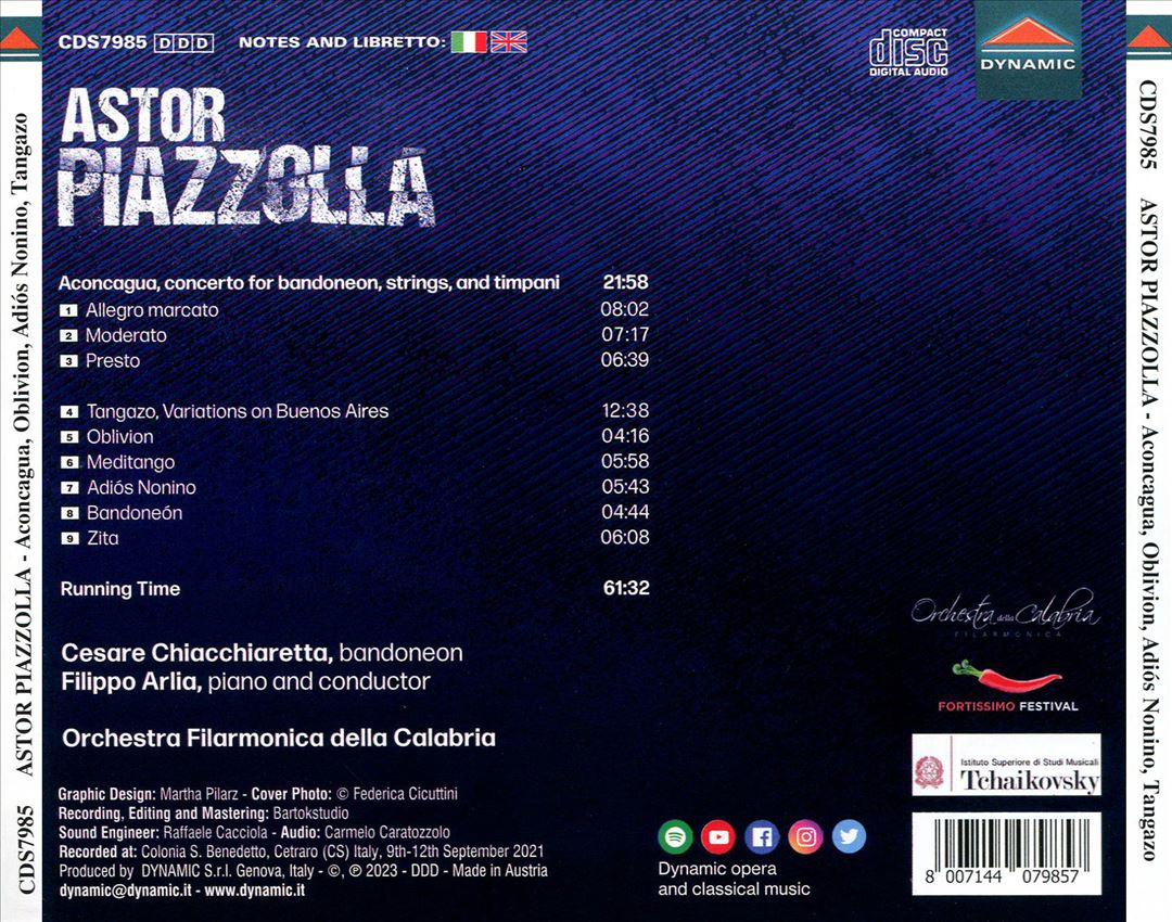 Piazzolla: Aconcagua; Oblivion; Adiós Nonino; Tangazo cover art