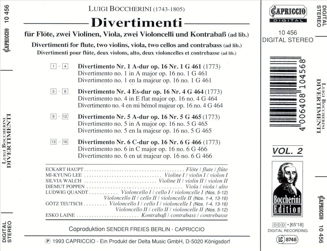 Boccherini: Divertimenti cover art