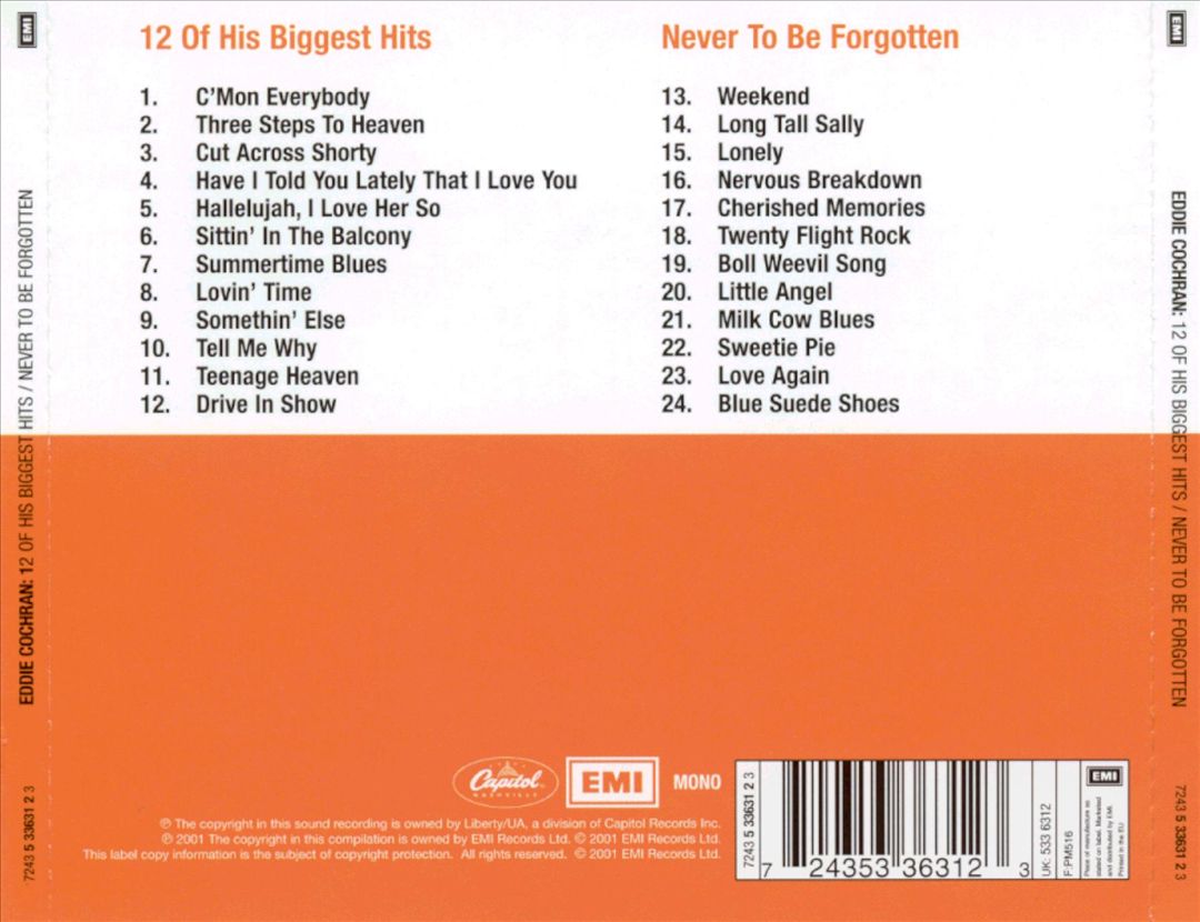 12 of His Biggest Hits/Never to Be Forgotten cover art
