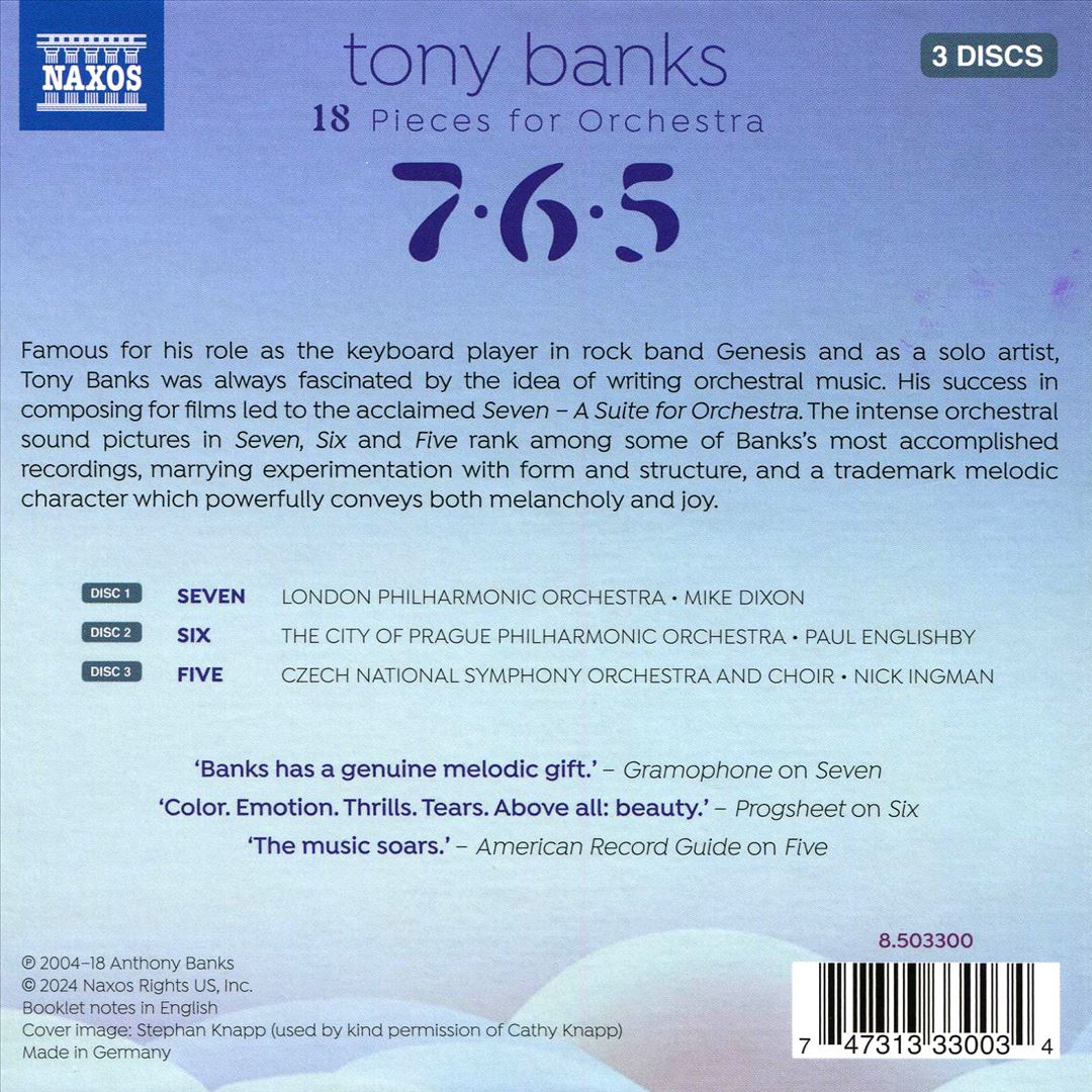 Tony Banks: 18 Pieces for Orchestra - 7, 6, 5 cover art