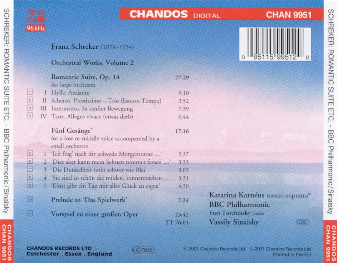Franz Schreker: Orchestral Works, Vol. 2 cover art