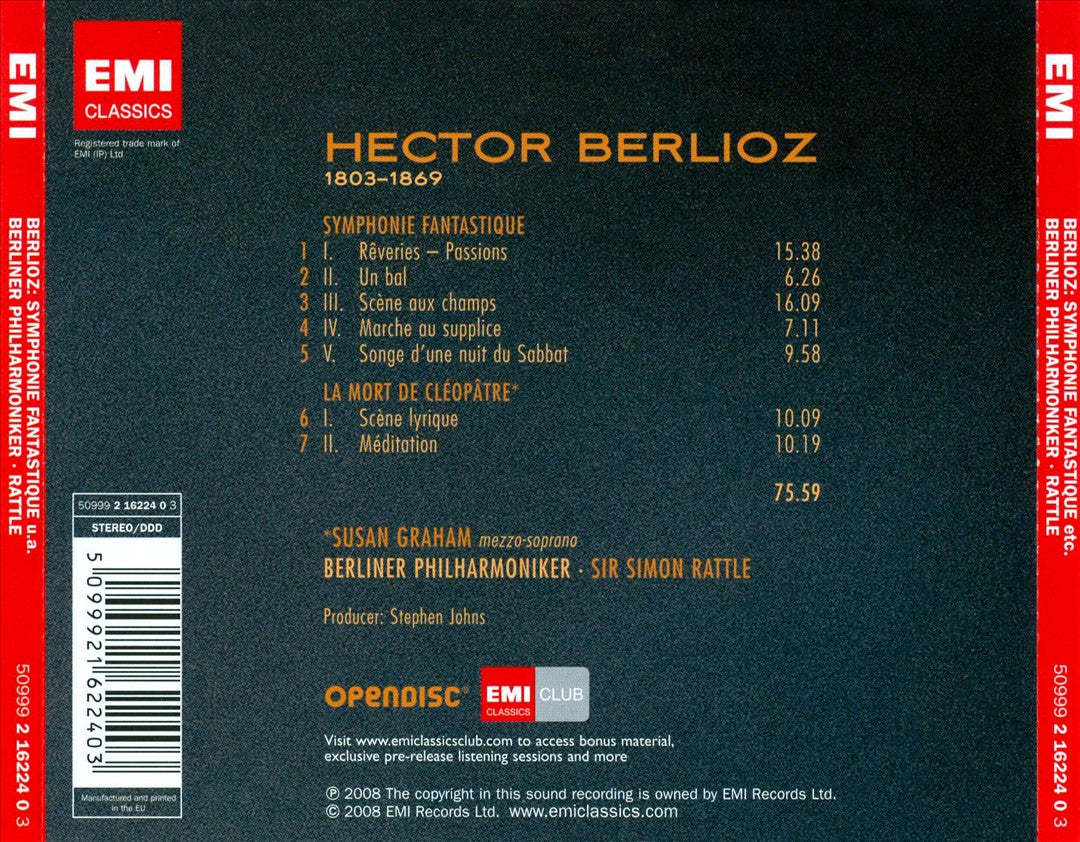 Berlioz: Symphonie fantastique; La mort de Cléopâtre cover art