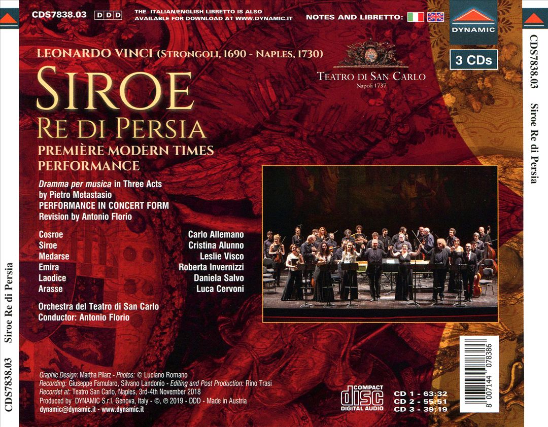 Leonardo Vinci: Siroe Re di Persia cover art