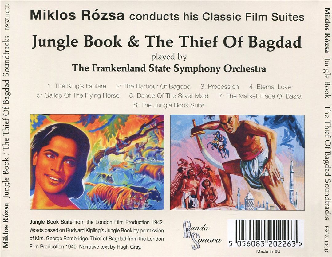 Miklos Rozsa: Jungle Book; Thief of Baghdad cover art