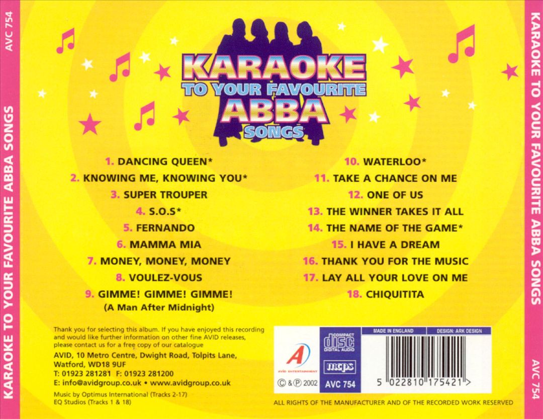 Karaoke to Your Favourite ABBA Songs cover art