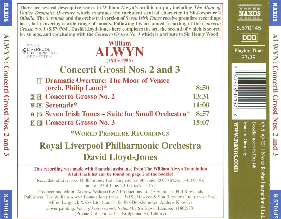 Alwyn: Concerti Grossi Nos. 2 & 3 cover art