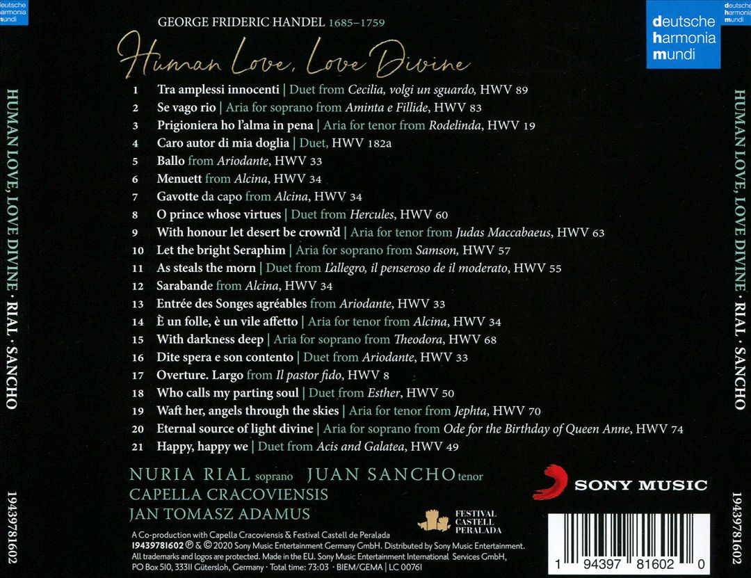 Handel: Human Love, Love Divine cover art