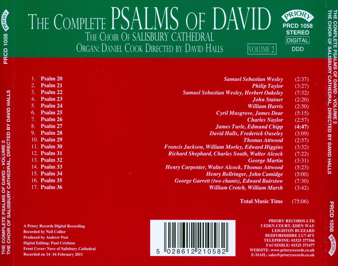 Complete Psalms of David, Series 2, Vol. 2: Psalms 20-36 cover art