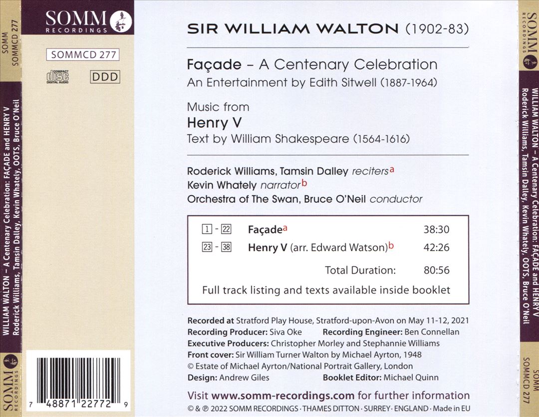 William Walton: A Centenary Celebration - Façade, Henry V cover art