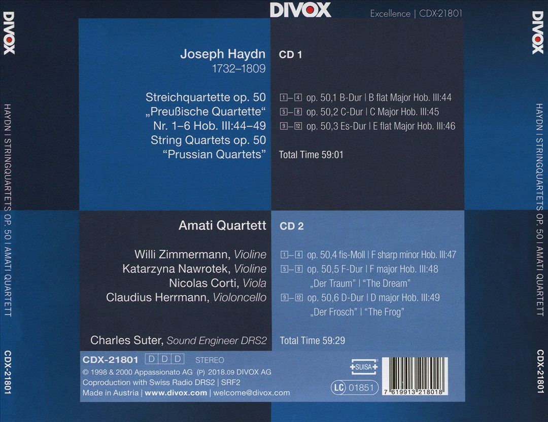 Joseph Haydn: String Quartets Op. 50 Complete - The Dream, The Frog cover art