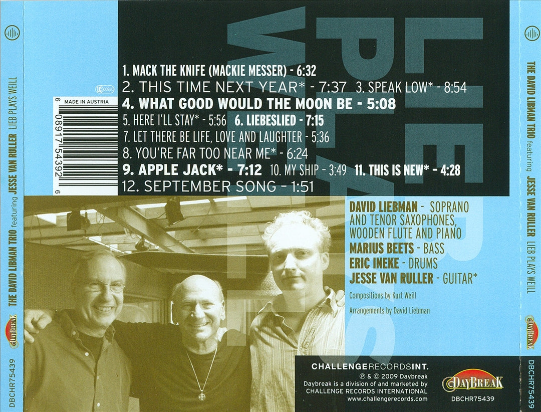 Lieb Plays Weill cover art