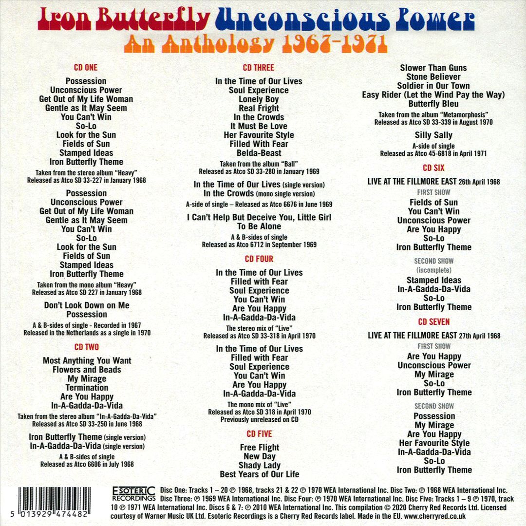 Unconscious Power: Anthology 1967-1971 cover art