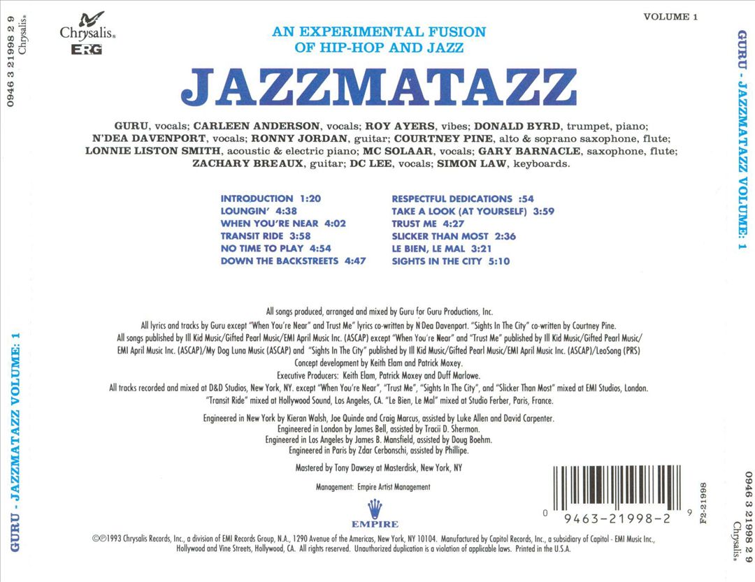 Jazzmatazz, Vol. 1 cover art