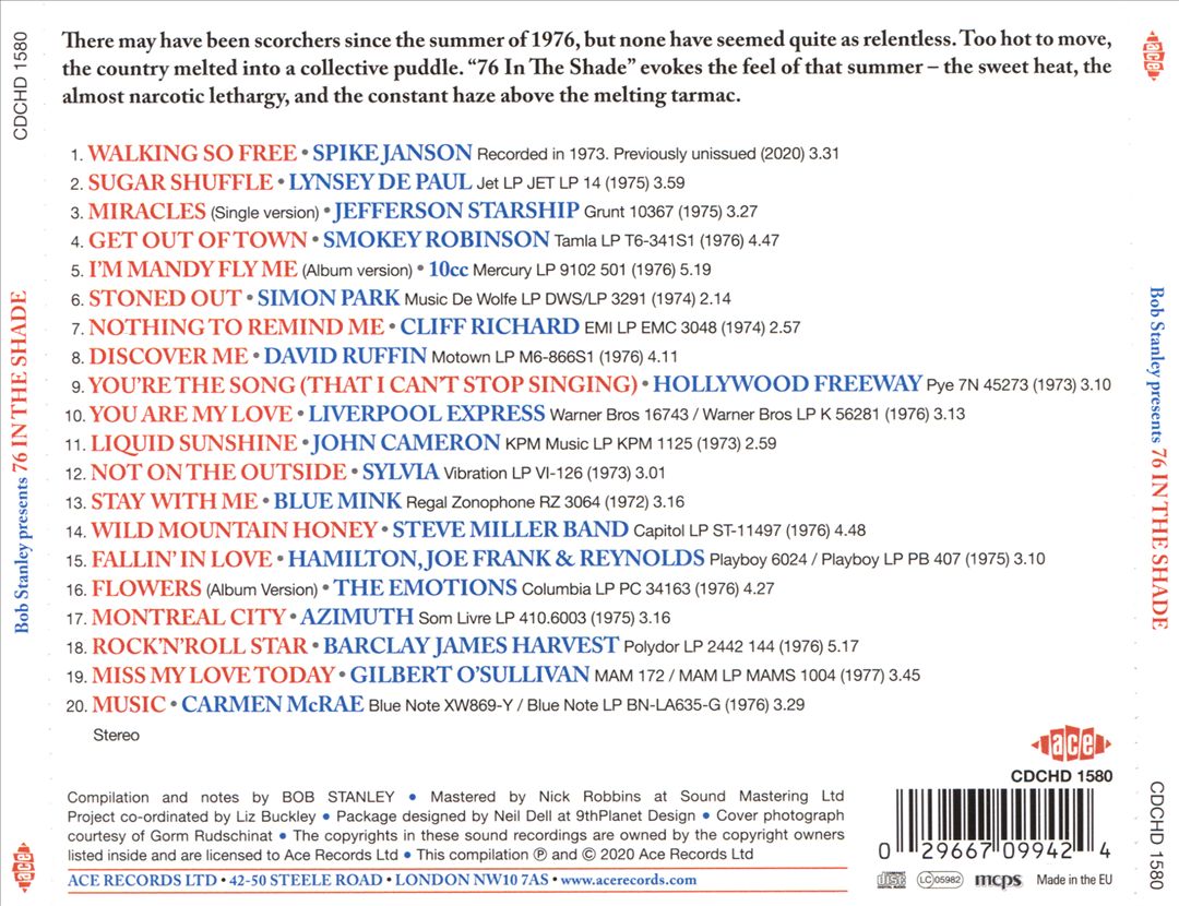 Bob Stanley Presents 76 in the Shade cover art