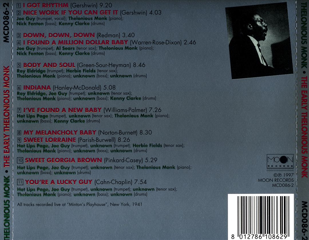 Early Thelonious Monk cover art