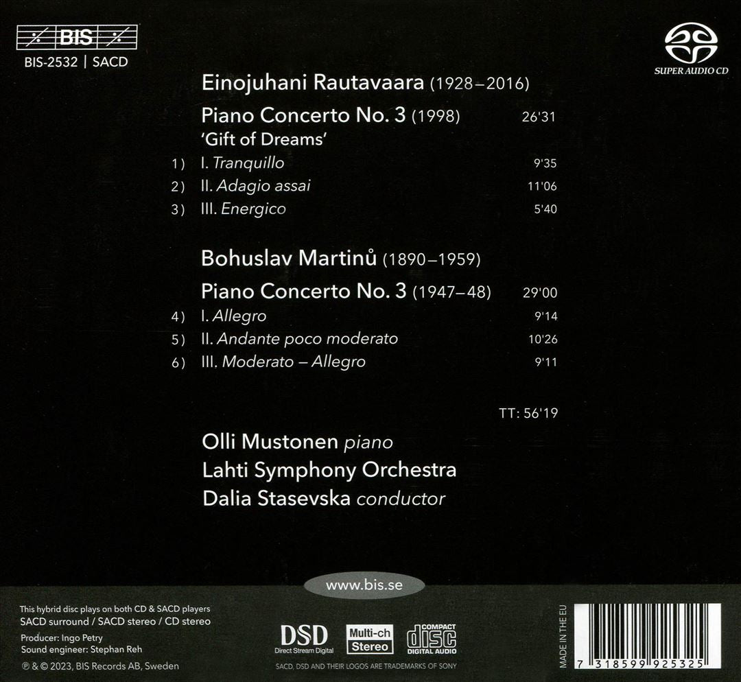 Rautavaara, Martinu: Piano Concertos No. 3 cover art