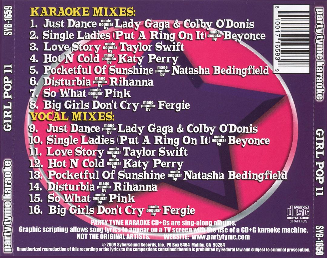 Party Tyme Karaoke: Girl Pop, Vol. 11 cover art