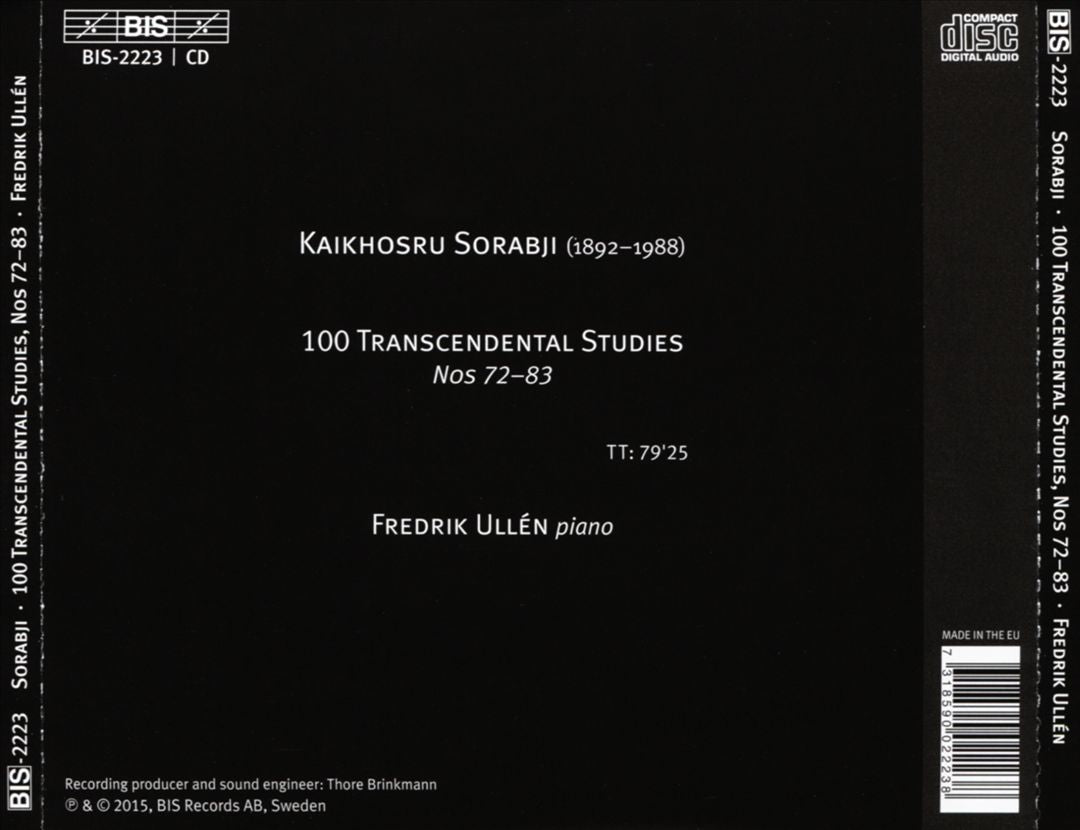 Kaikhosru Sorabji: 100 Transcendental Studies, Nos. 72-83 cover art