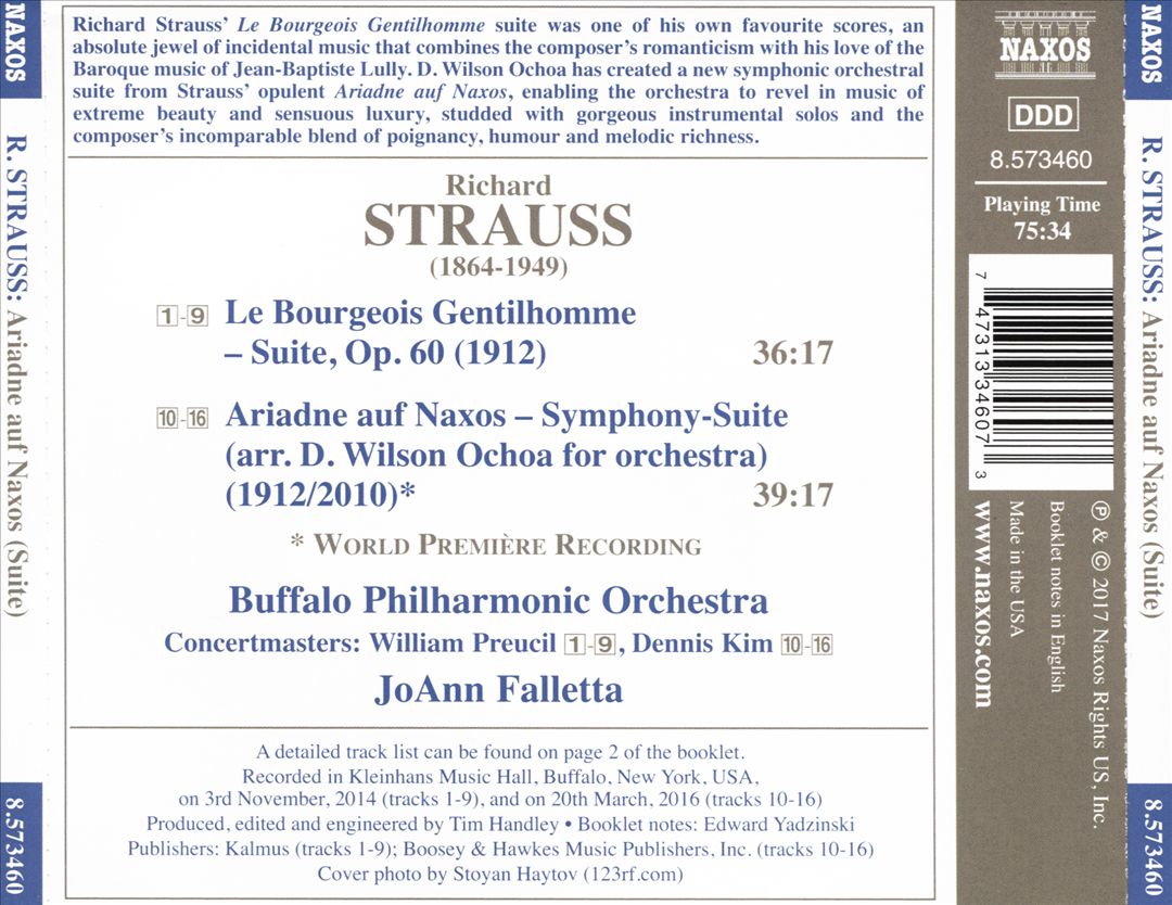 Richard Strauss: Ariadne auf Naxos (Symphony-Suite); Le Bourgeois Gentilhomme - Suite cover art