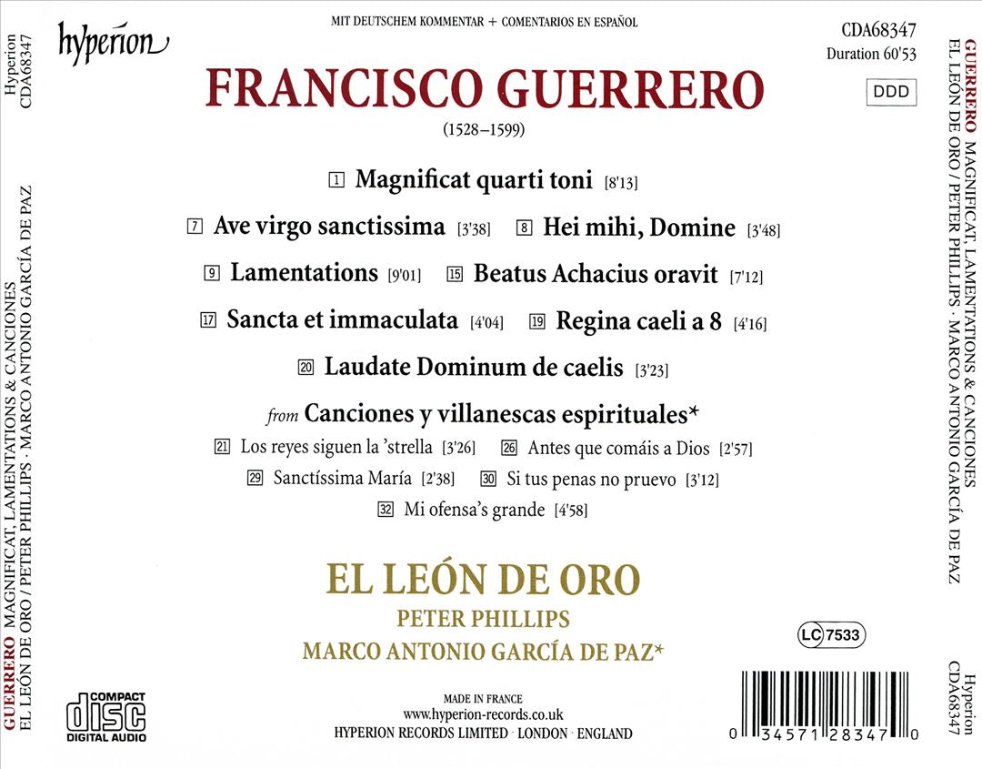 Guerrero: Magnificat, Lamentations & Canciones cover art