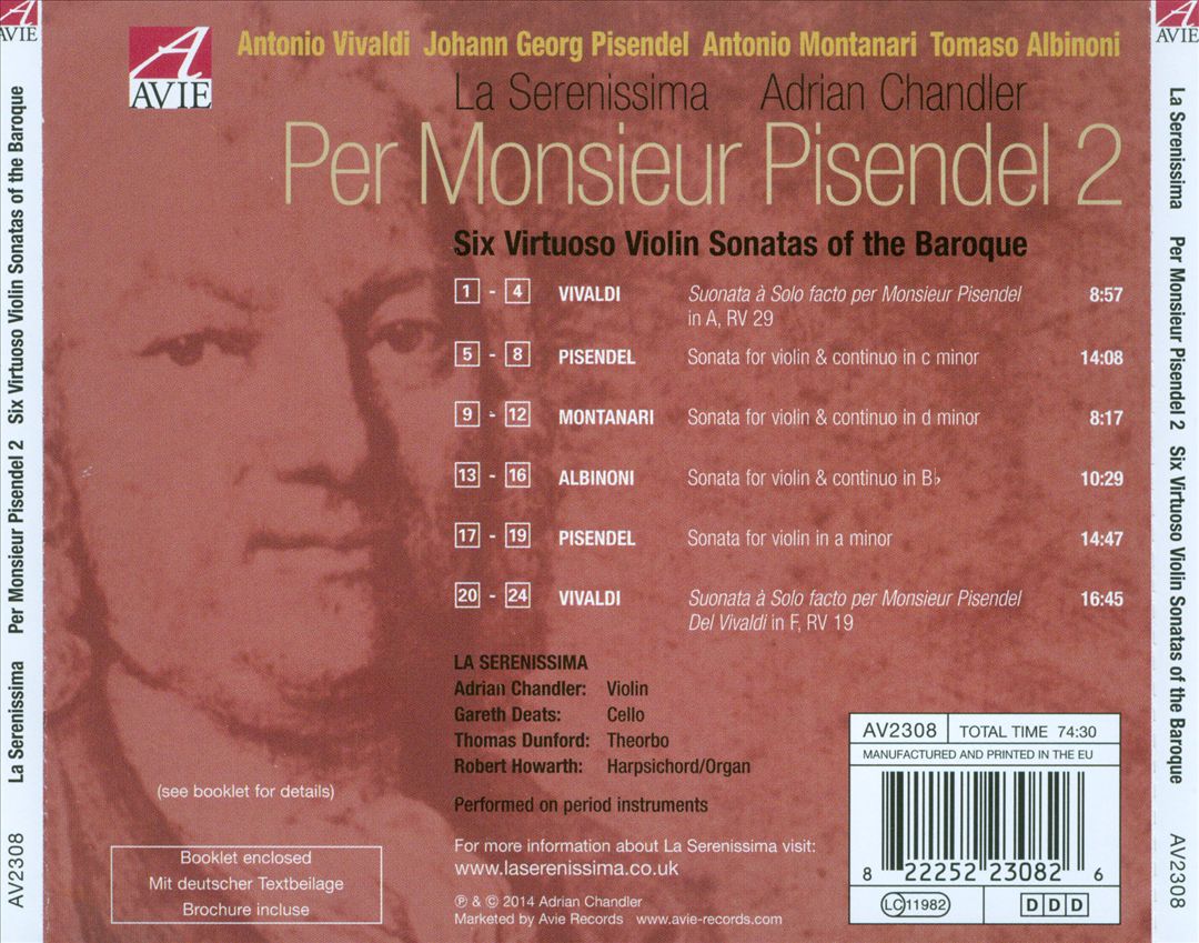 Per Monsieur Pisendel 2: Six Virtuoso Violin Sonatas of the Baroque cover art