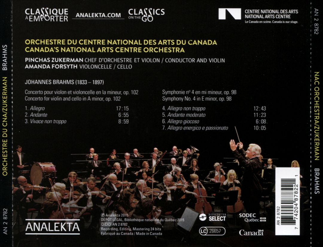 Brahms: Double Concerto; Symphony No. 4 cover art