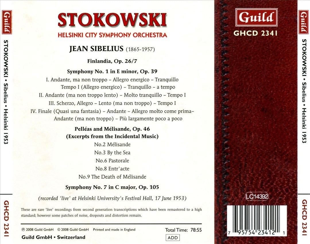 Sibelius: Symphonies Nos. 1 & 7; Finlandia; Pelléas and Mélisande cover art