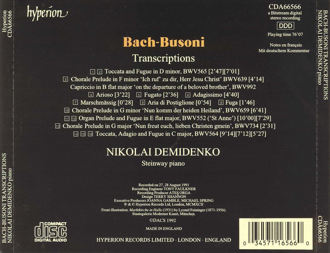 Demidenko plays Bach-busoni cover art