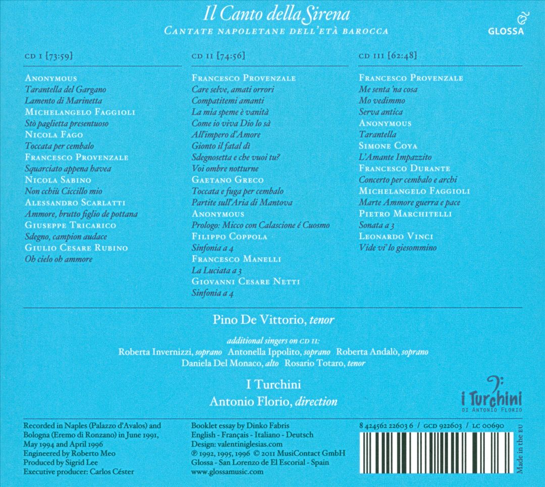 Canto della Sirena: Cantate Napoletane dell' eta barocca cover art