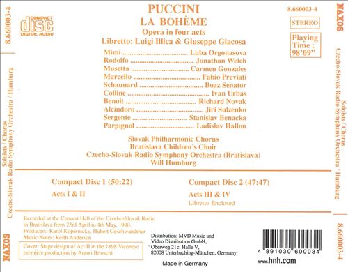 Puccini: La Bohème cover art
