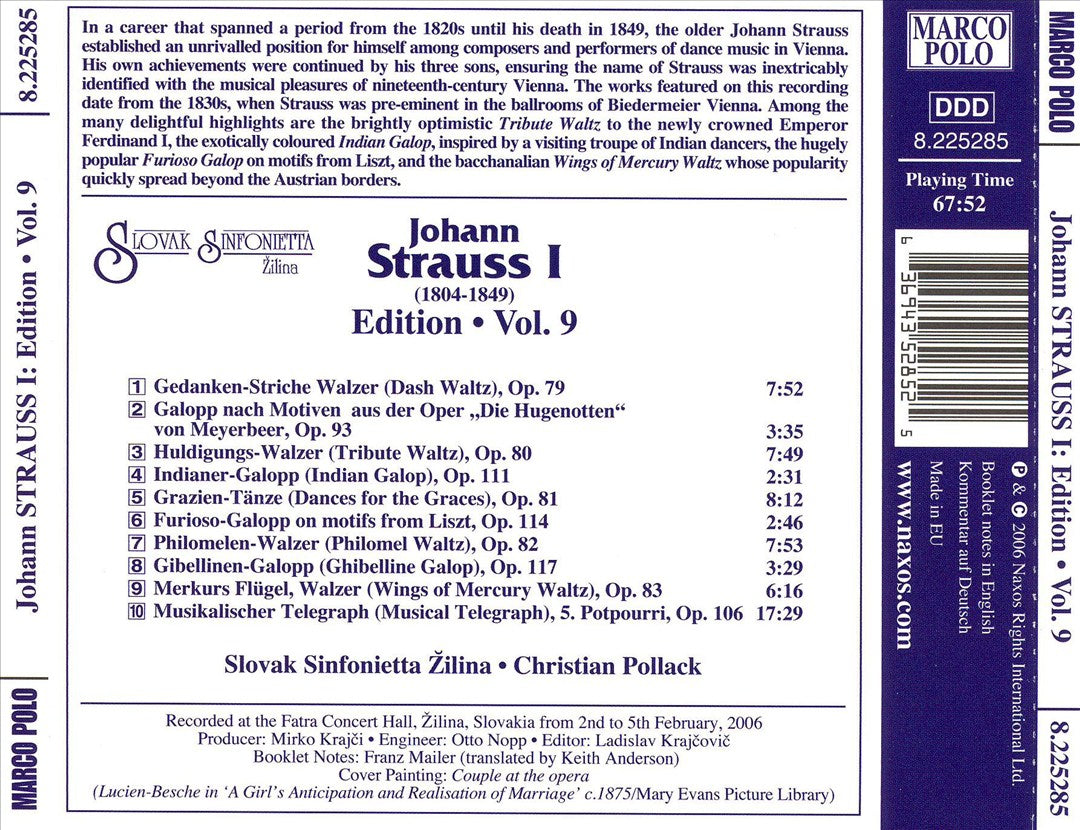 Johann Strauss I Edition, Vol. 9 cover art