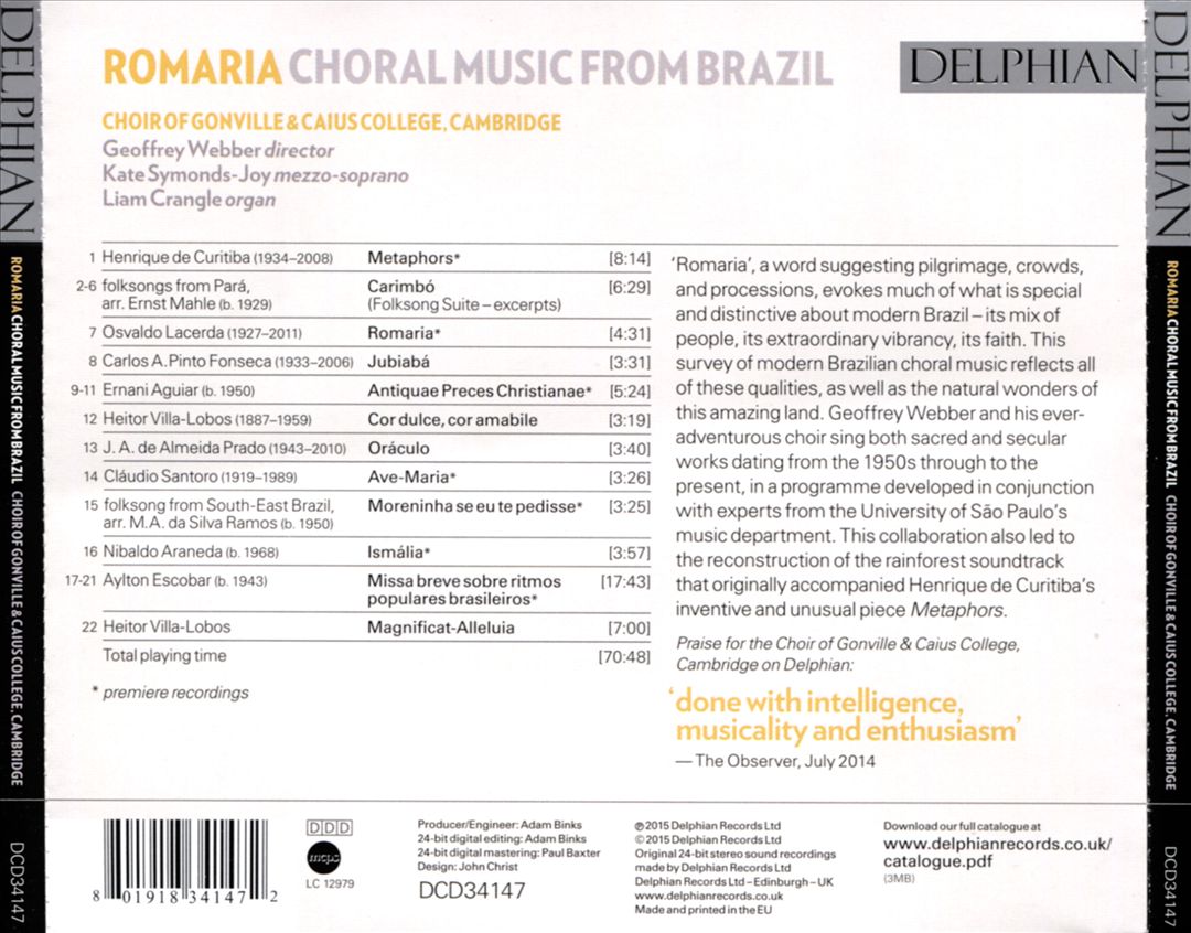 Romaria: Choral Music from Brazil cover art