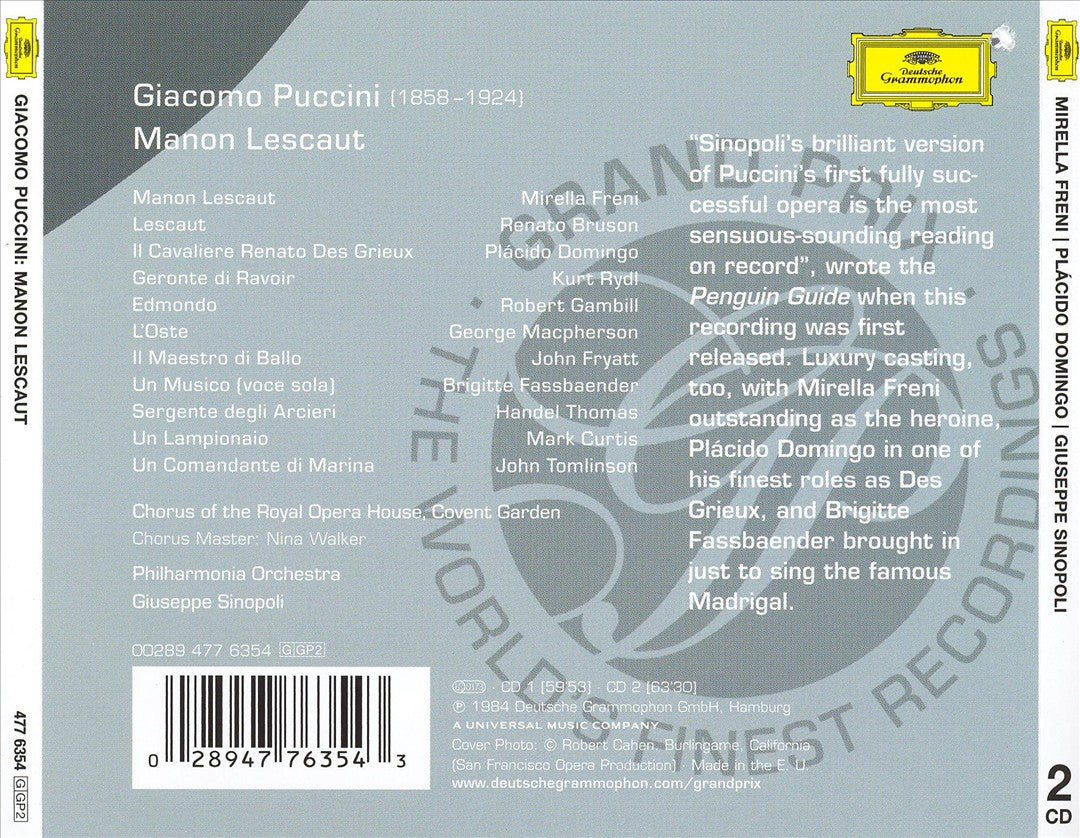 Puccini: Manon Lescaut cover art