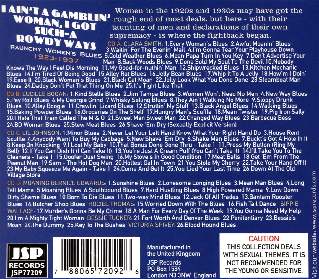 I Ain't a Gamblin' Woman, I Got Such-A Rowdy Ways cover art