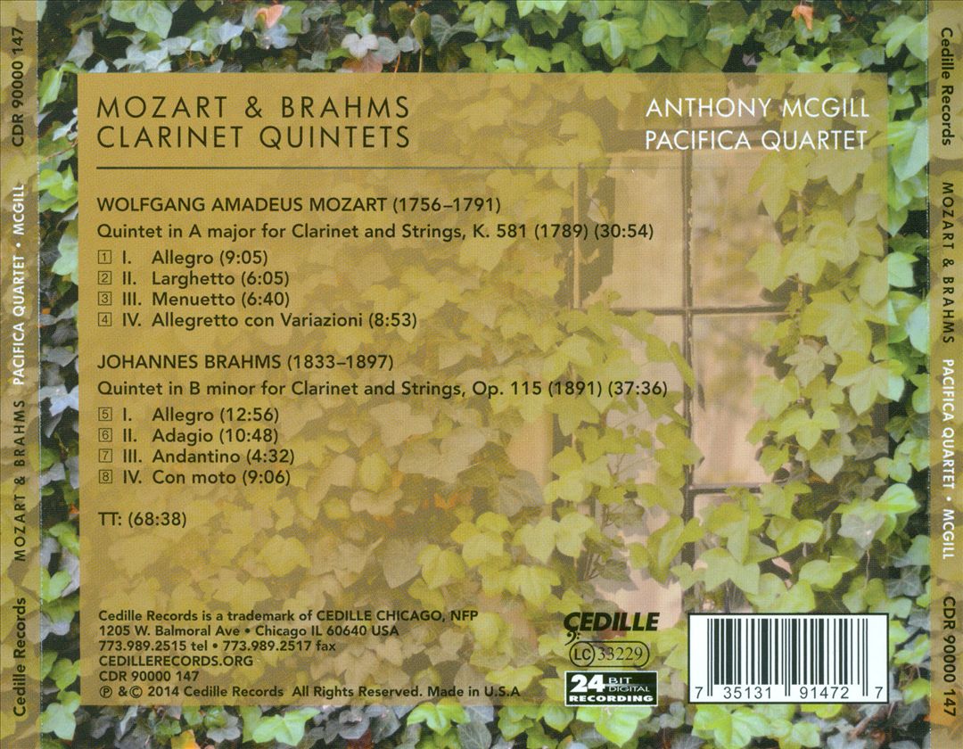Mozart & Brahms: Clarinet Quintets cover art