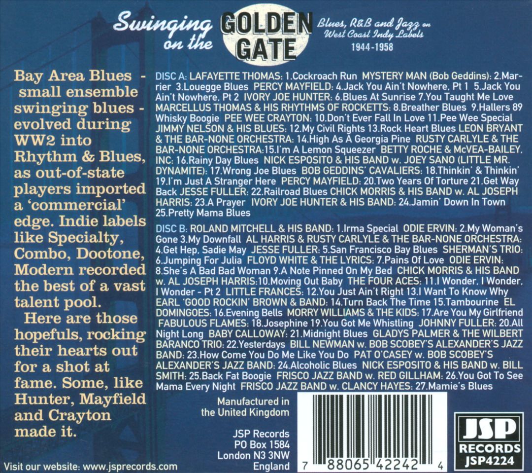 Swinging On The Golden Gate: Blues, R&B And Jazz On West Coast Indy Labels 1944-1958 cover art