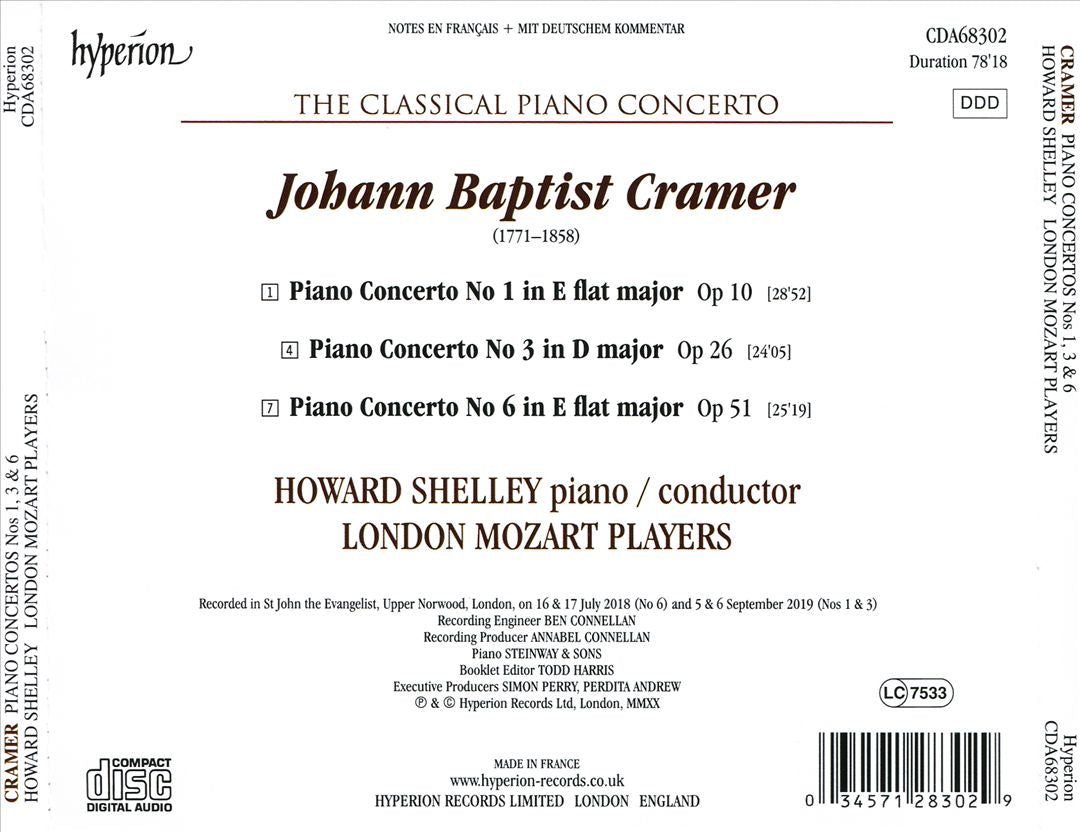 Classical Piano Concerto, Vol. 7: Johann Baptist Cramer - Piano Concerto No. 1 Op. 10, Piano Concerto No. 3 Op. 26, Piano Concerto No. 6 Op. 51 cover art