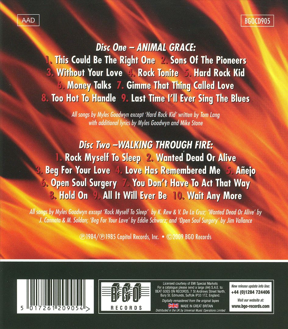 Animal Grace/Walking Through Fire cover art