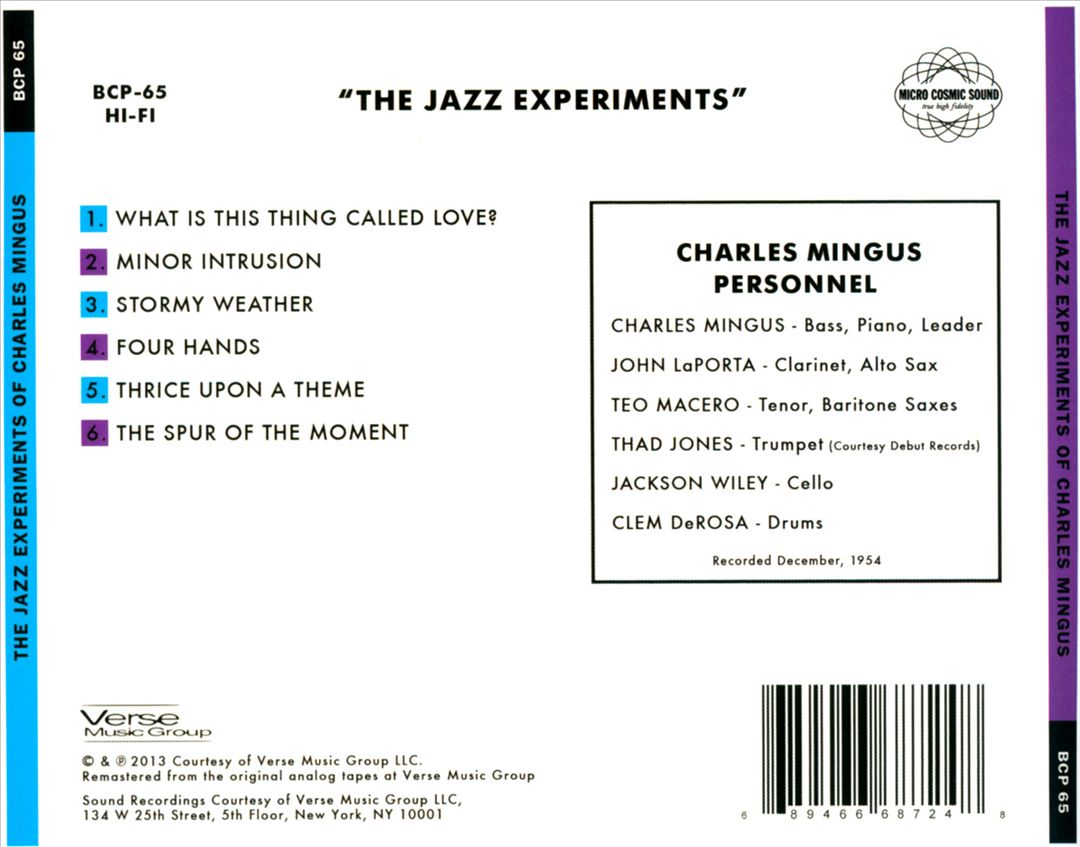 Jazz Experiments of Charles Mingus cover art