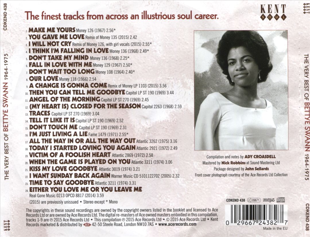 Very Best of Bettye Swann, 1964-1975 cover art