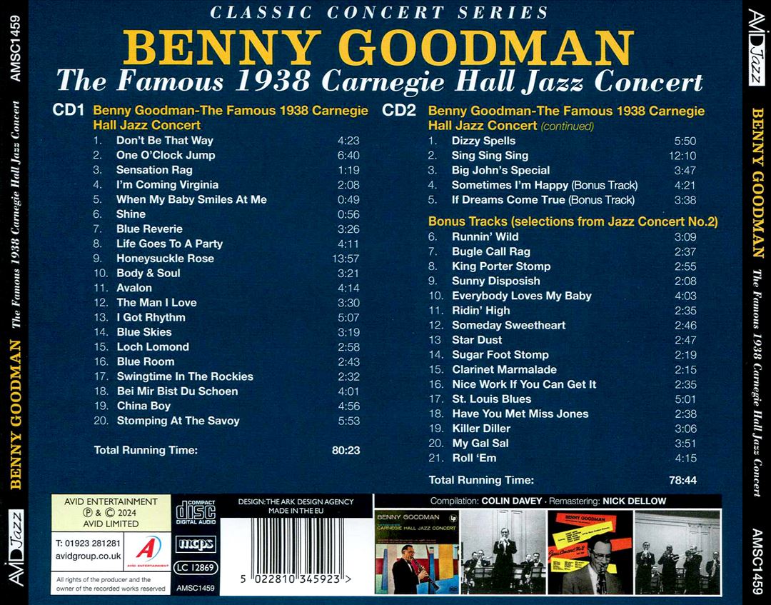 Famous 1938 Carnegie Hall Jazz Concert cover art