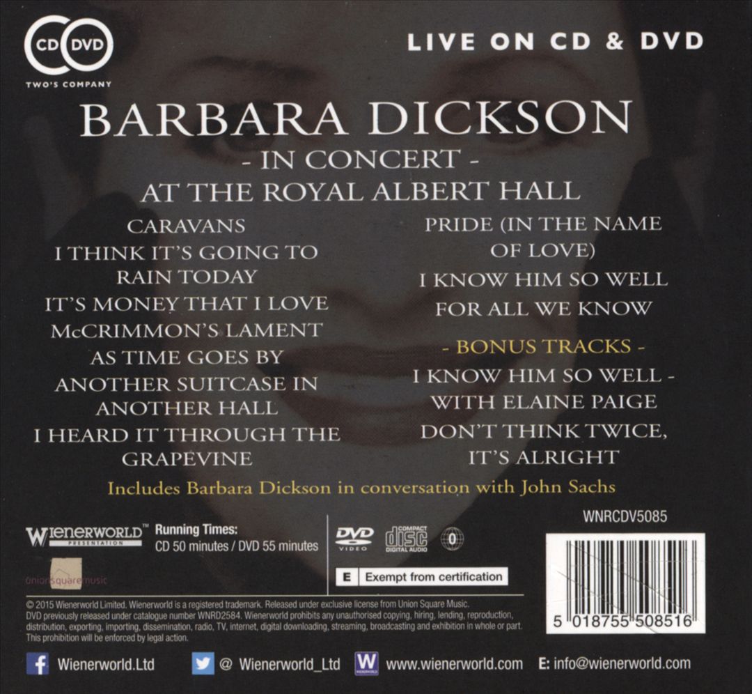 Barbara Dickson: In Concert at the Royal Albert Hall cover art
