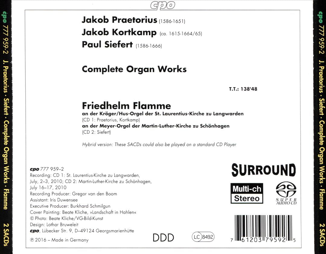 Jakob Praetorius, Paul Siefert: Complete Organ Works cover art